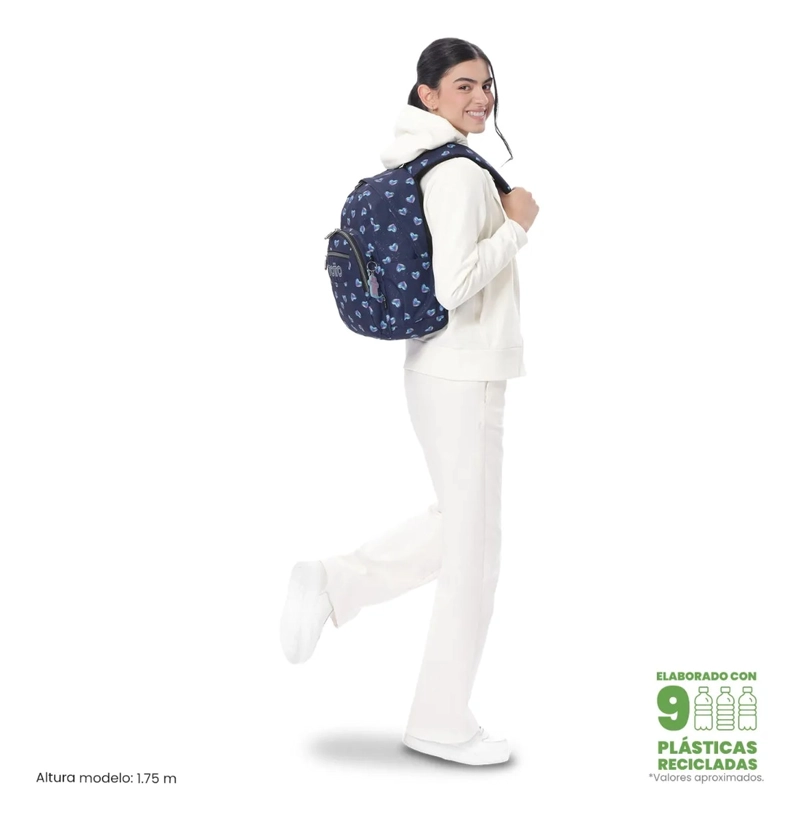MOCHILA ESCOLAR JUVENIL PORTA PC 13  GOMMAS GLITTER AZUL - 2