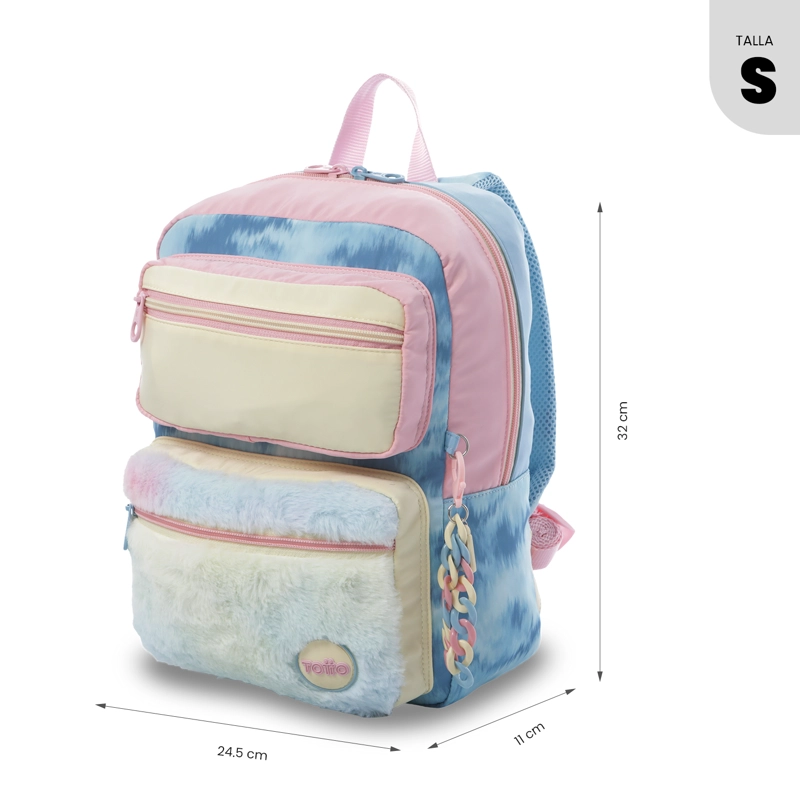 MOCHILA ESCOLAR TOTTO PARA NIÑA BLOUM PEQUEÑO  AZUL - 2