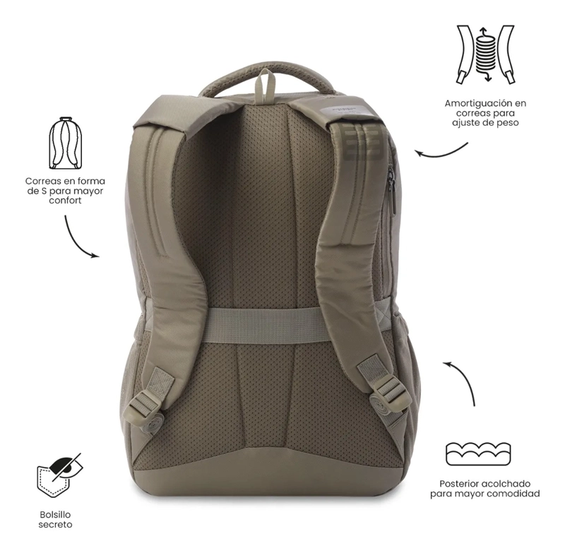MOCHILA UNIVERSITARIO  SUSPENSION 2.0 PORTA PC 16  TERREO - 4