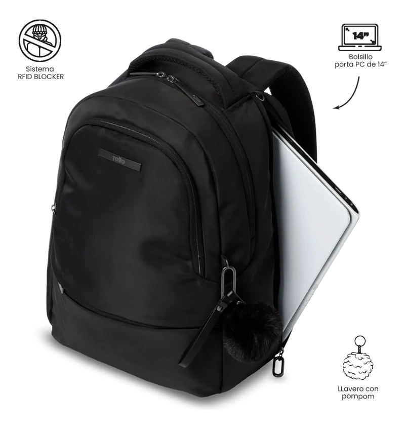 MOCHILA PARA OFICINA PC 14  ADELAIDE 2 2.0 MEDIANO NEGRO - 5