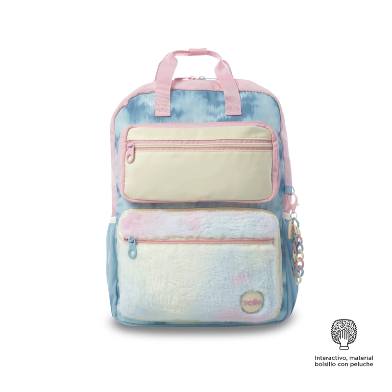 MOCHILA ESCOLAR TOTTO PARA NIÑA BLOUM MEDIANO  AZUL - 1