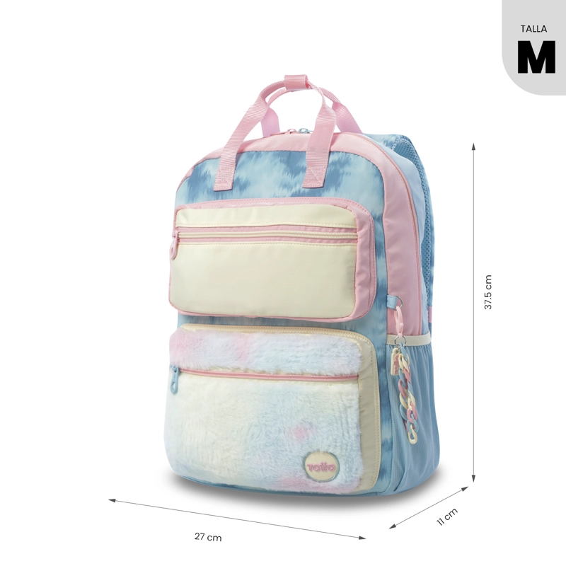 MOCHILA ESCOLAR TOTTO PARA NIÑA BLOUM MEDIANO  AZUL - 2