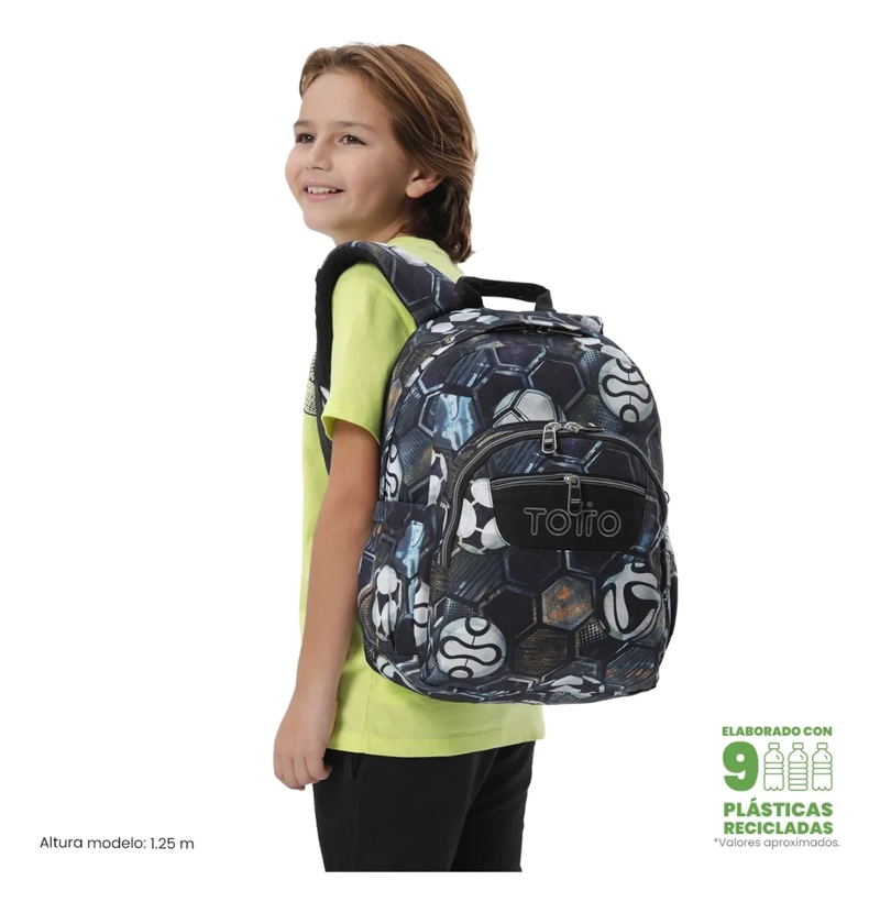 MOCHILA ESCOLAR JUVENIL PORTA PC 13  GOMMAS NEGRO - 2
