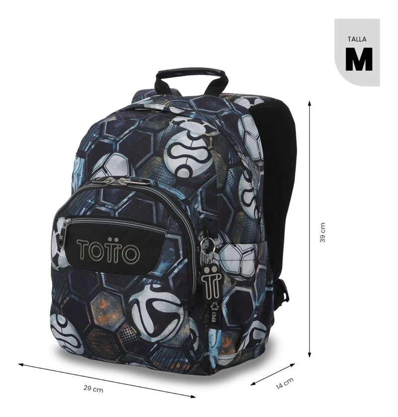 MOCHILA ESCOLAR JUVENIL PORTA PC 13  GOMMAS NEGRO - 3