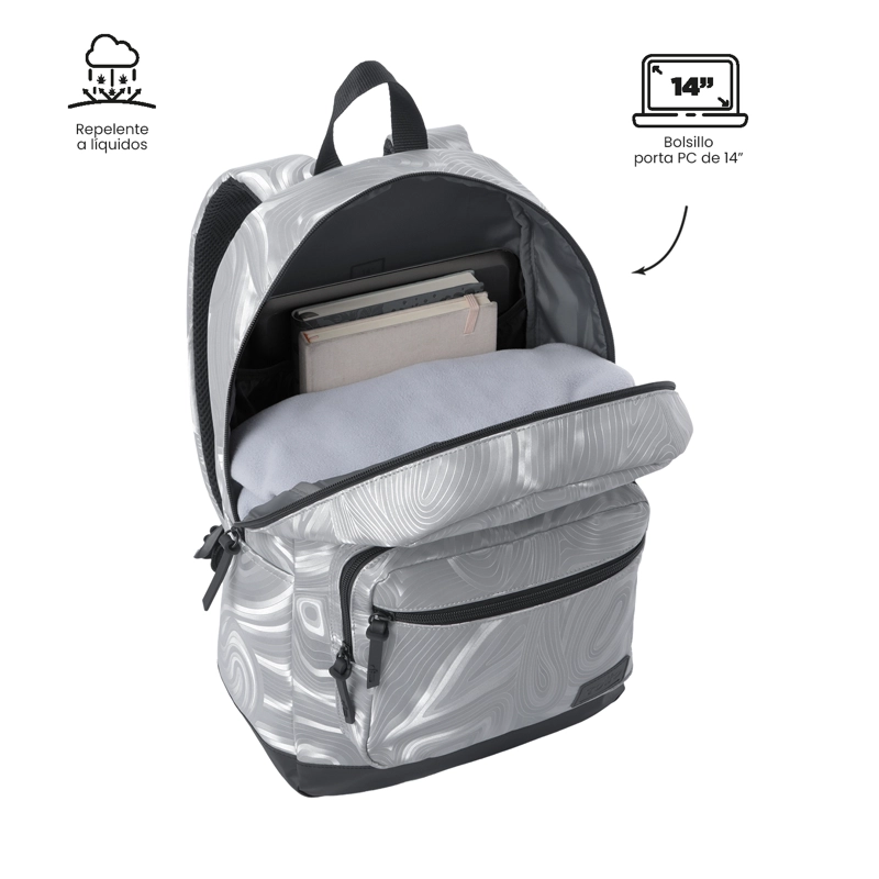 MOCHILA UNIVERSITARIO  TOCAX PORTA PC 14' GRIS - 4