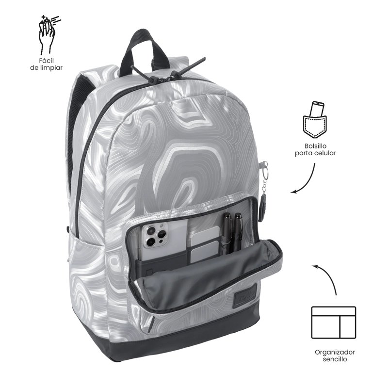 MOCHILA UNIVERSITARIO  TOCAX PORTA PC 14' GRIS - 5