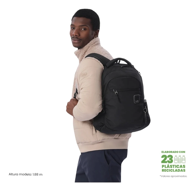 MOCHILA UNIVERSITARIO MISISIPI 2.0 PORTA PC 14  NEGRO - 2