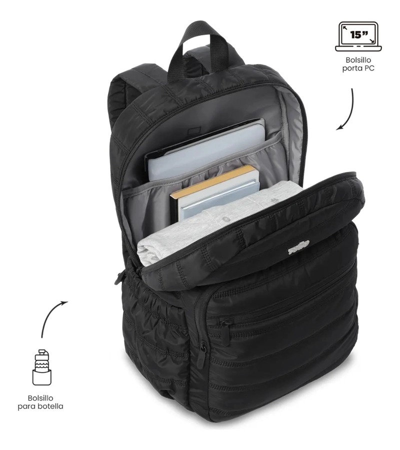 MOCHILA UNIVERSITARIO  MOXI PORTA PC 15  NEGRO - 5