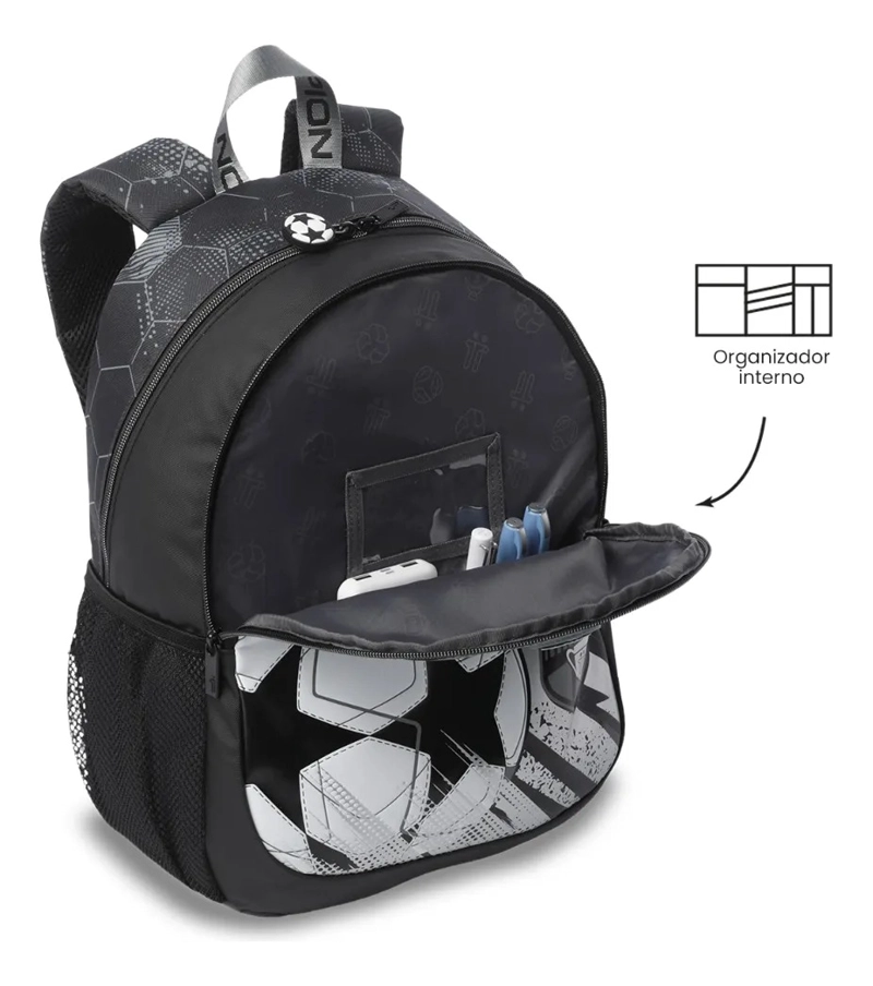 MOCHILA ESCOLAR TOTTO PARA NIÑO CHAMPION MEDIANO  GRIS - 6