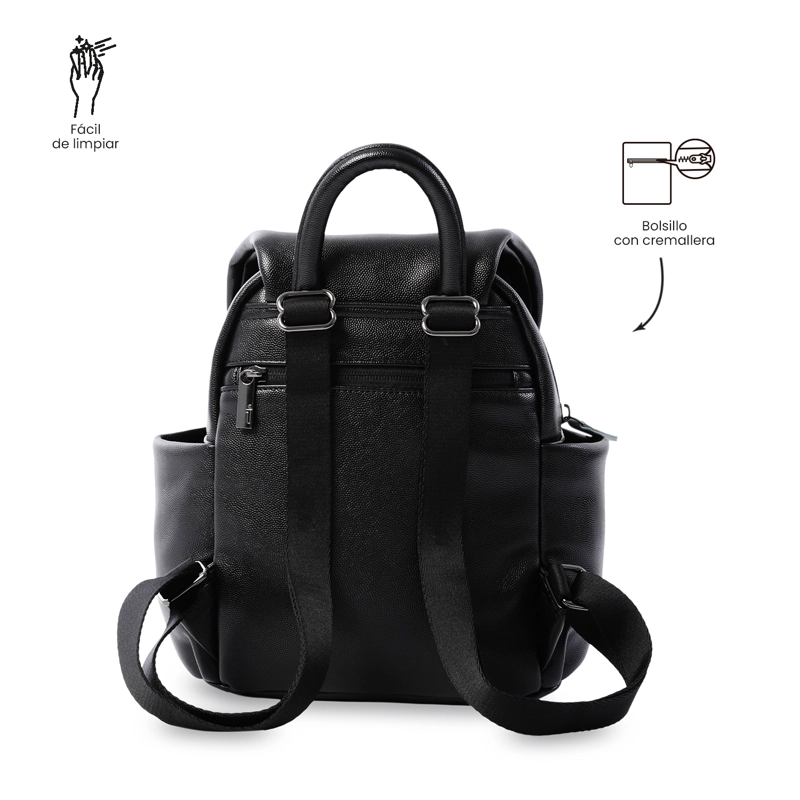 MOCHILA PARA MUJER SOUL  NEGRO/VERDE - 3