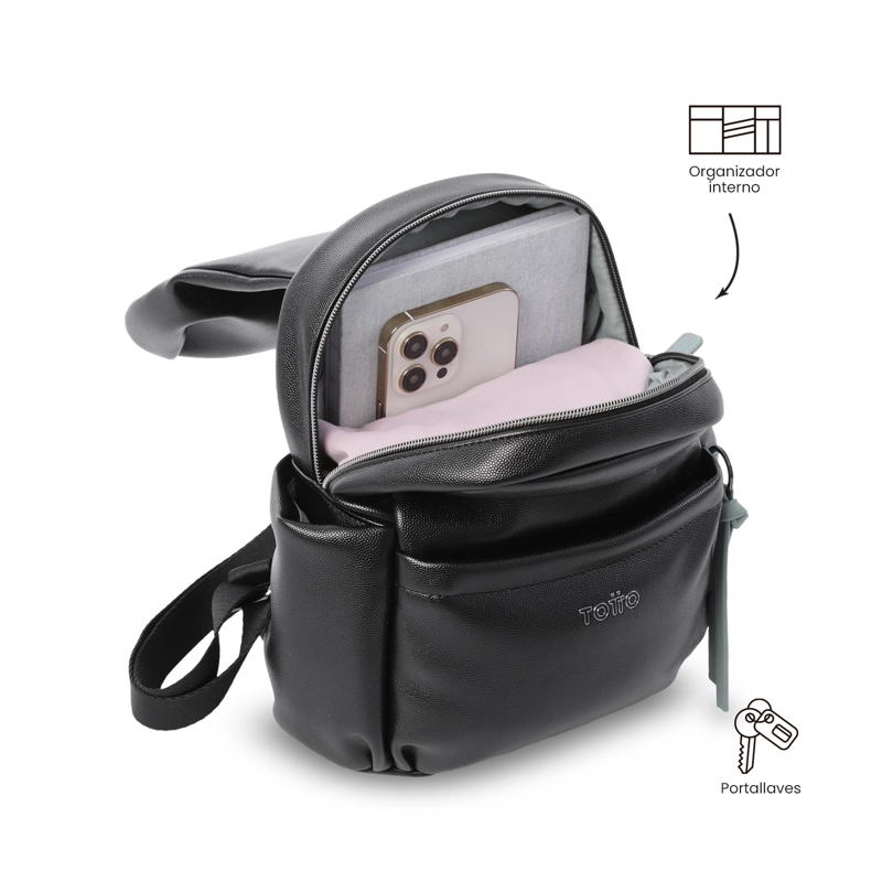 MOCHILA PARA MUJER SOUL  NEGRO/VERDE - 4