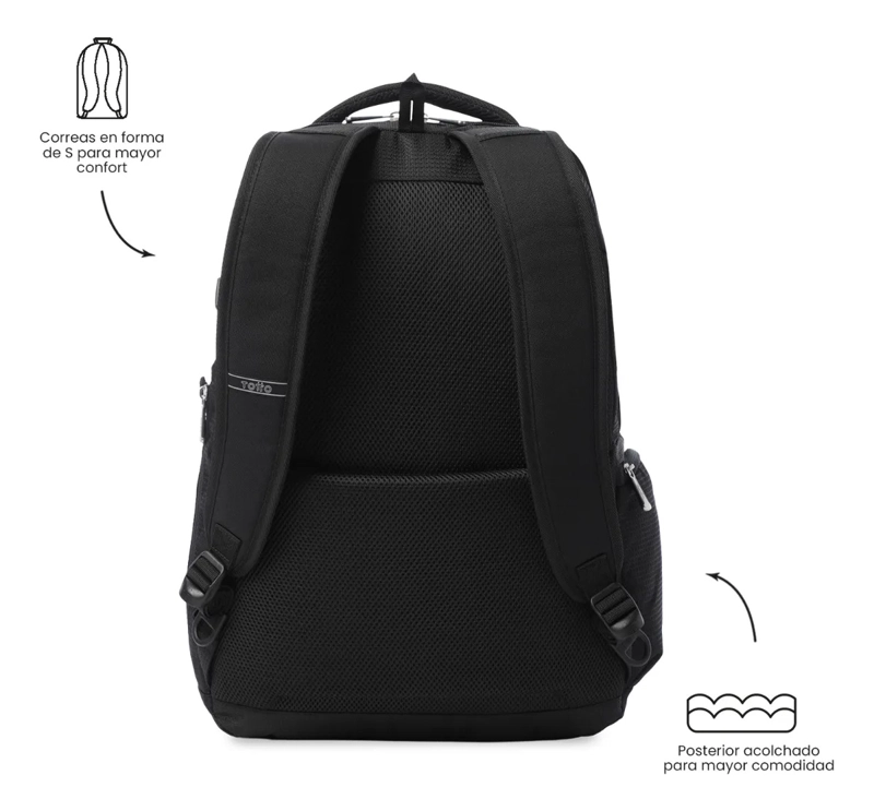 MOCHILA EJECUTIVO PORTA PC 17  NOVIXAN NEGRO HOMBRE - 4