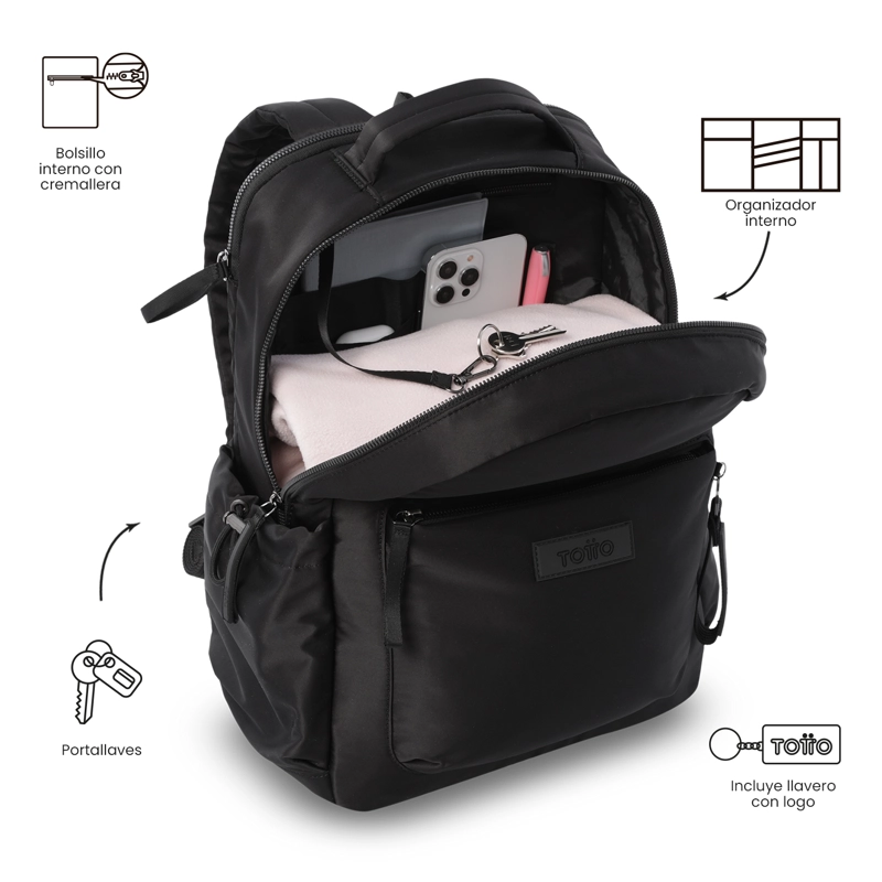 MOCHILA UNIVERSITARIO ESTAMBUL PORTA PC 14' NEGRO MUJER - 5