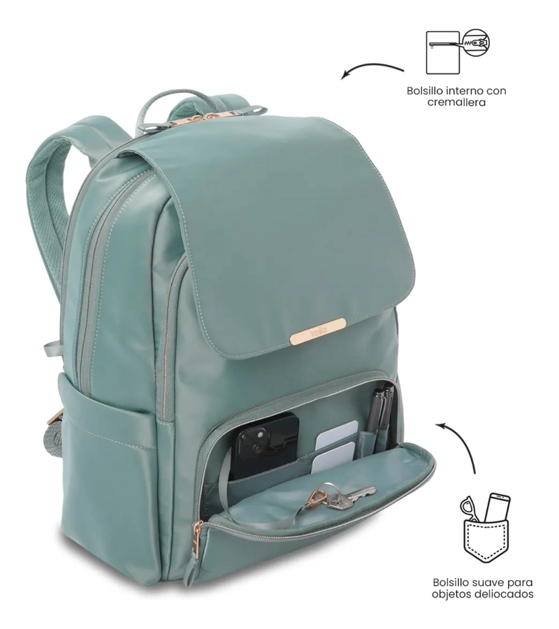 MOCHILA EJECUTIVO PORTA PC 16  BEL 2.0 VERDE MUJER - 6