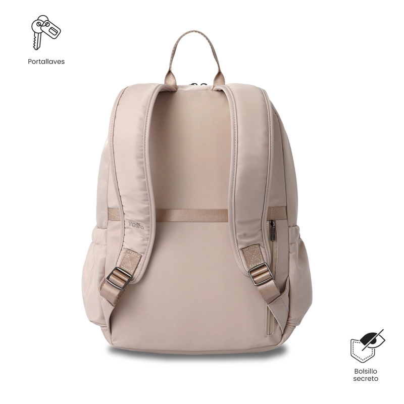 MOCHILA UNIVERSITARIO CORNEANA PORTA PC 14' BEIGE MUJER - 3
