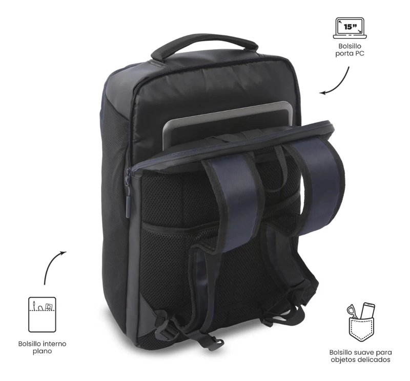 MOCHILA EJECUTIVO PORTA PC 15  TORK AZUL HOMBRE - 5