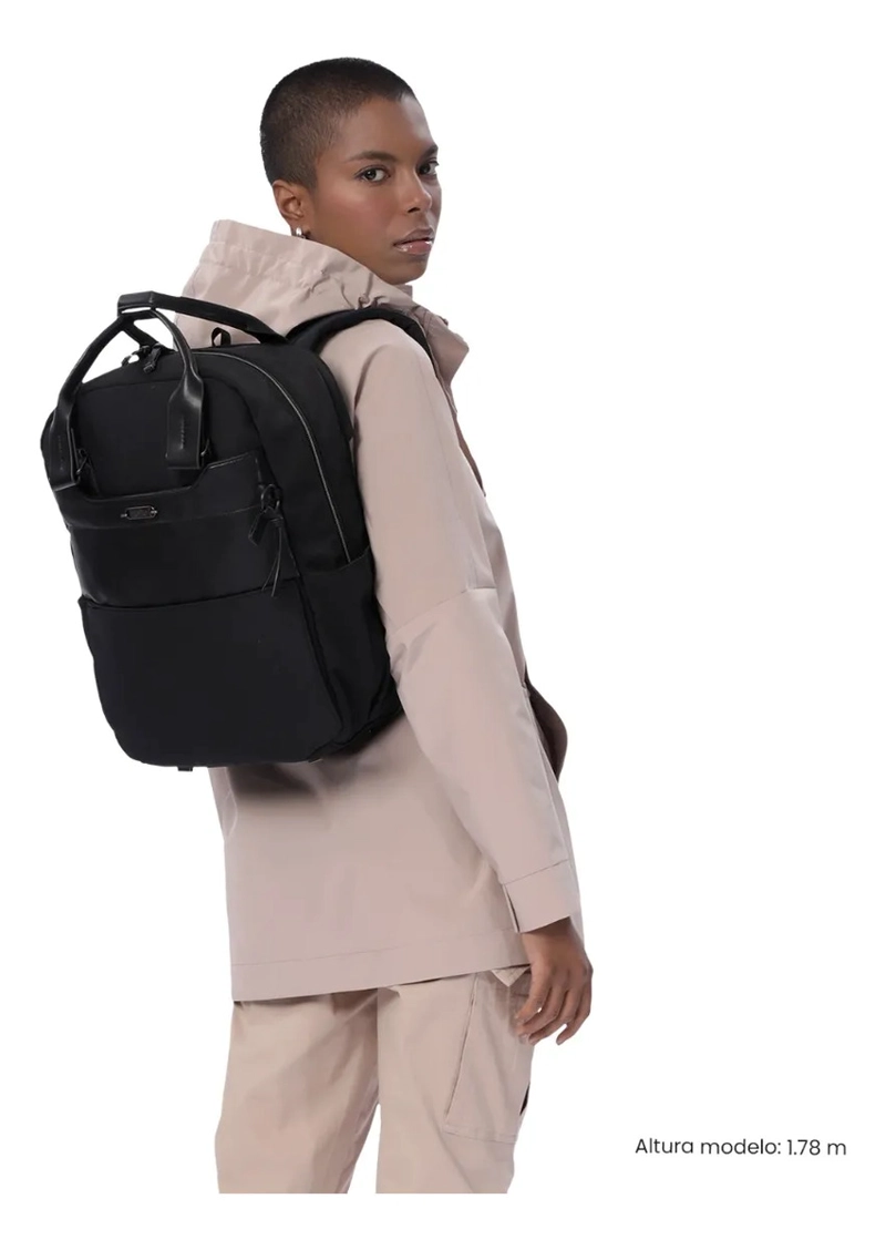 MOCHILA EJECUTIVO PORTA PC 14  TOSCANA NEGRO MUJER - 2