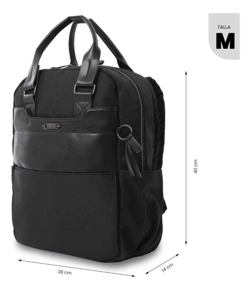MOCHILA EJECUTIVO PORTA PC 14  TOSCANA NEGRO MUJER - 3
