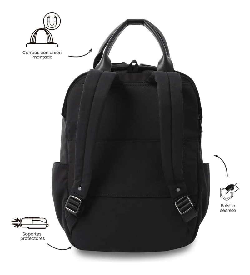 MOCHILA EJECUTIVO PORTA PC 14  TOSCANA NEGRO MUJER - 4