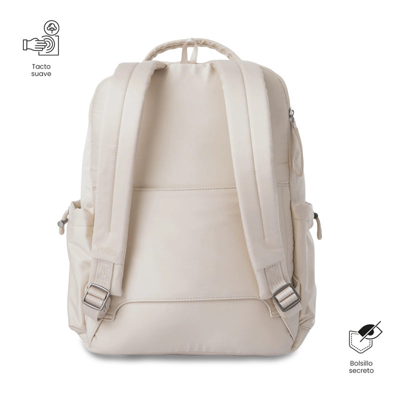MOCHILA UNIVERSITARIO ESTAMBUL PORTA PC 14' BEIGE MUJER - 3
