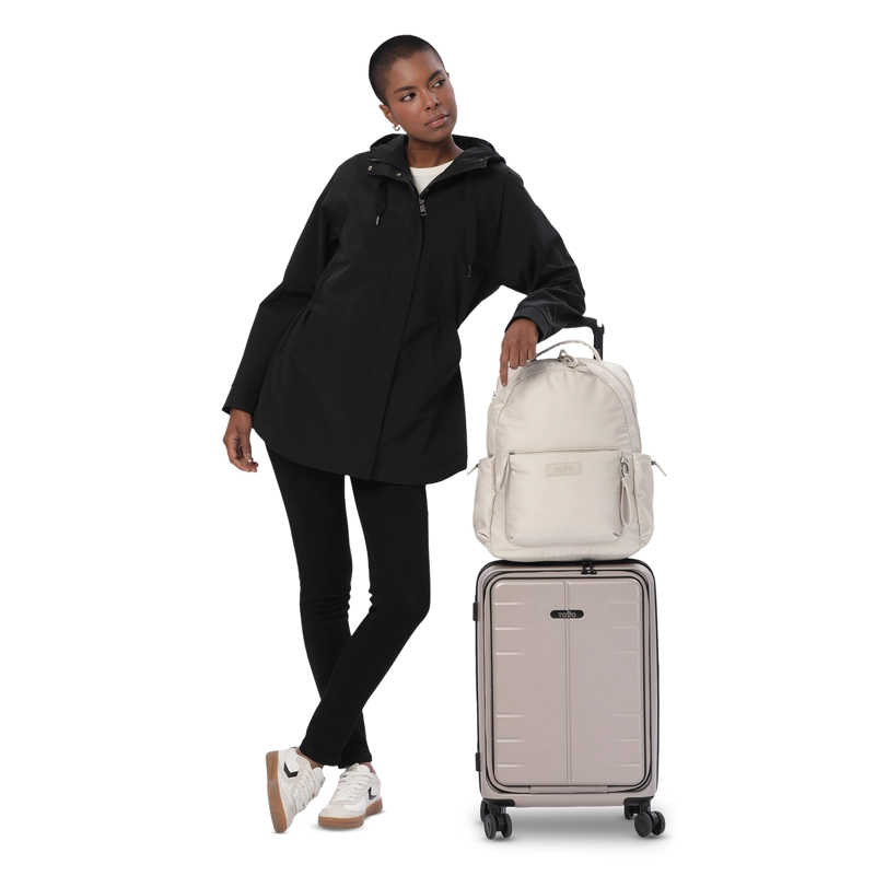 MOCHILA UNIVERSITARIO ESTAMBUL PORTA PC 14' BEIGE MUJER - 7