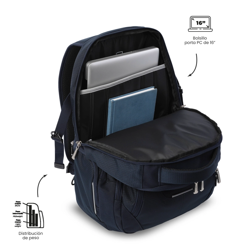 MOCHILA EJECUTIVO PORTA PC 16' POLIXAN 3.0 AZUL HOMBRE - 4