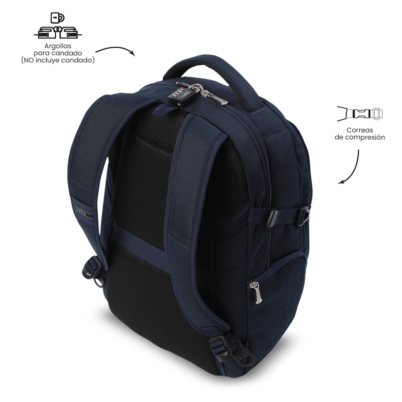 MOCHILA EJECUTIVO PORTA PC 16' POLIXAN 3.0 AZUL HOMBRE - 6