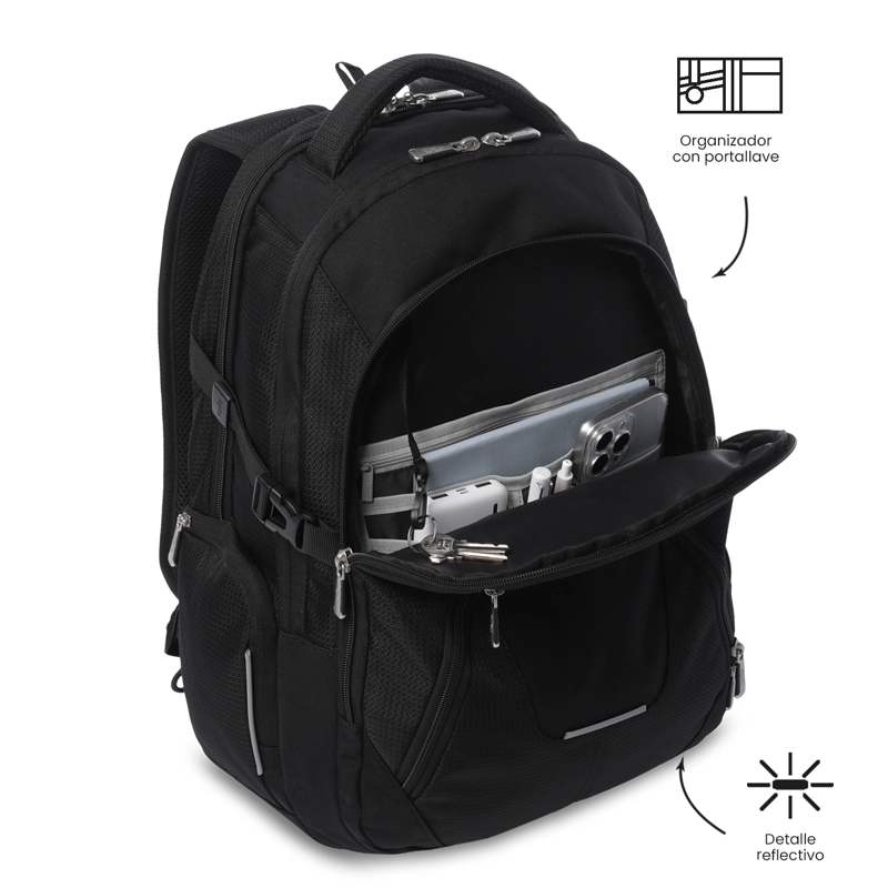 MOCHILA EJECUTIVO PORTA PC 16' POLIXAN 3.0 NEGRO HOMBRE - 5