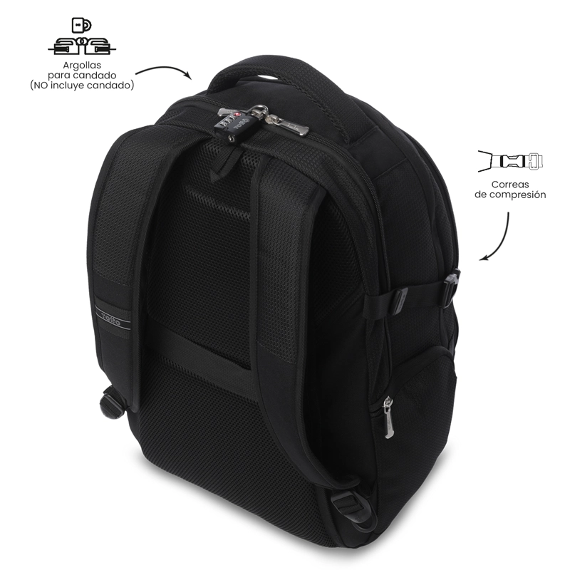MOCHILA EJECUTIVO PORTA PC 16' POLIXAN 3.0 NEGRO HOMBRE - 6