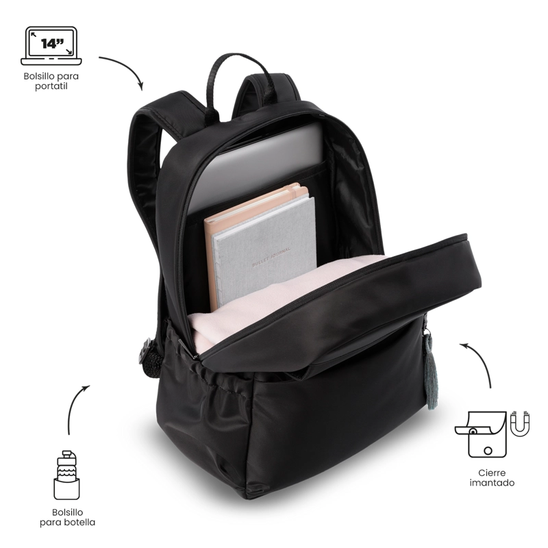 MOCHILA UNIVERSITARIO CORNEANA PORTA PC 14' NEGRO MUJER - 4