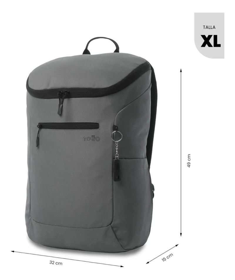 MOCHILA EJECUTIVO PORTA PC 15  RAP GRIS HOMBRE - 3