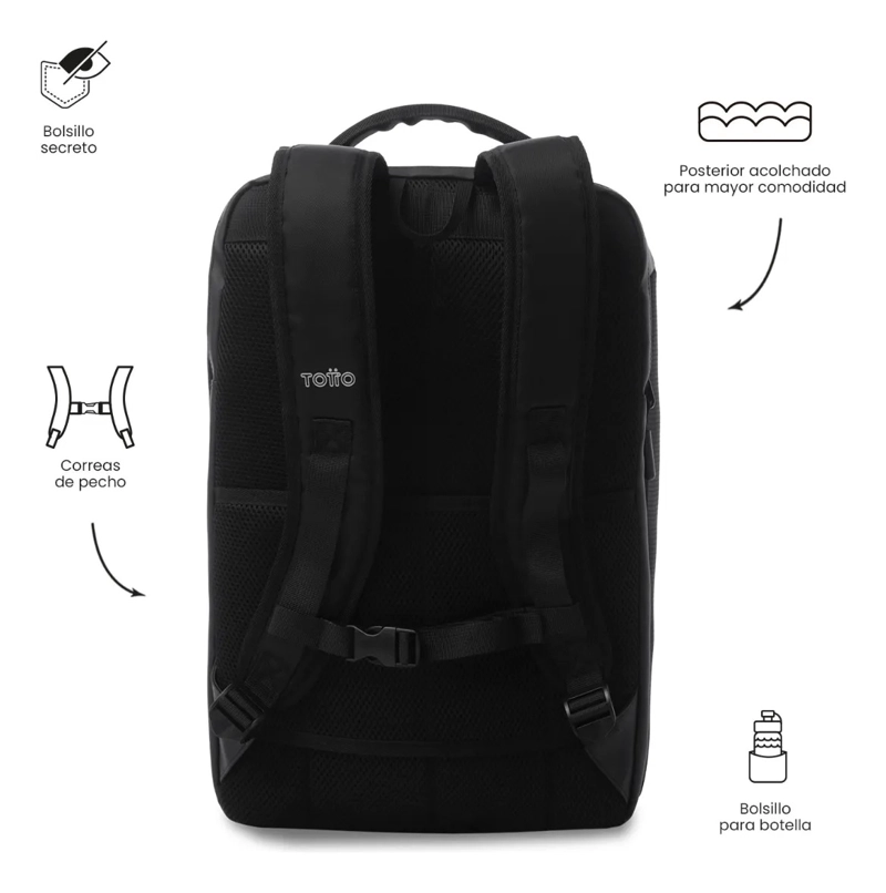 MOCHILA EJECUTIVO PORTA PC 15  TORK NEGRO HOMBRE - 4