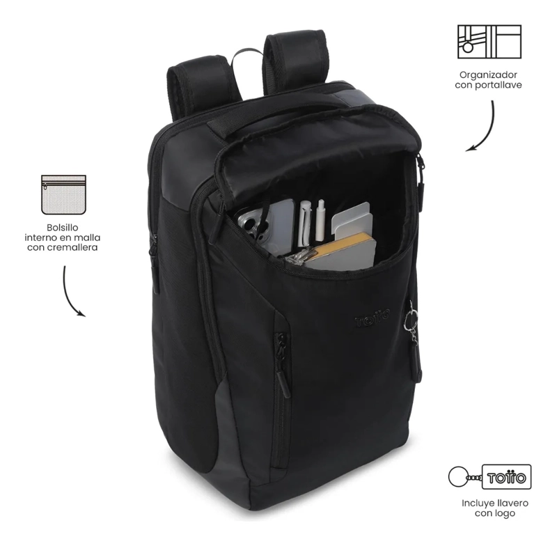 MOCHILA EJECUTIVO PORTA PC 15  TORK NEGRO HOMBRE - 6