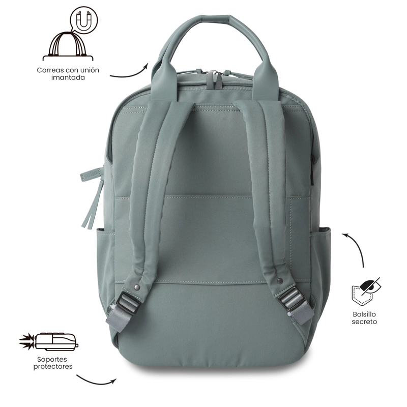 MOCHILA EJECUTIVO PORTA PC 14' TOSCANA VERDE MUJER - 3