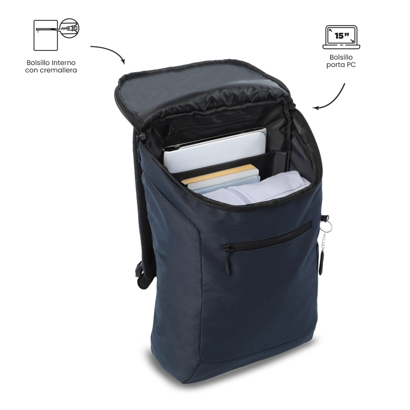 MOCHILA EJECUTIVO PORTA PC 15' RAP AZUL HOMBRE - 4