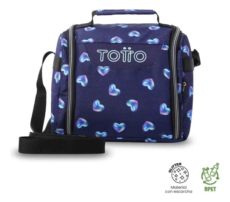 LONCHERA TE RMICA PARA MUJER RESALTADOR GLITTER GRANDE AZUL - 1