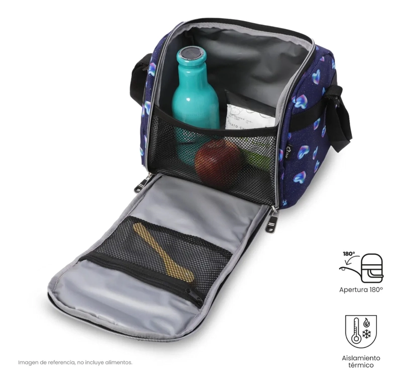 LONCHERA TE RMICA PARA MUJER RESALTADOR GLITTER GRANDE AZUL - 3