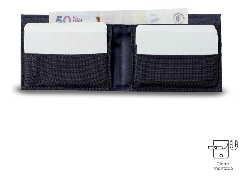 BILLETERA HOMBRE MESH PEQUEÑA CON RFID BLOCKER AZUL - 4