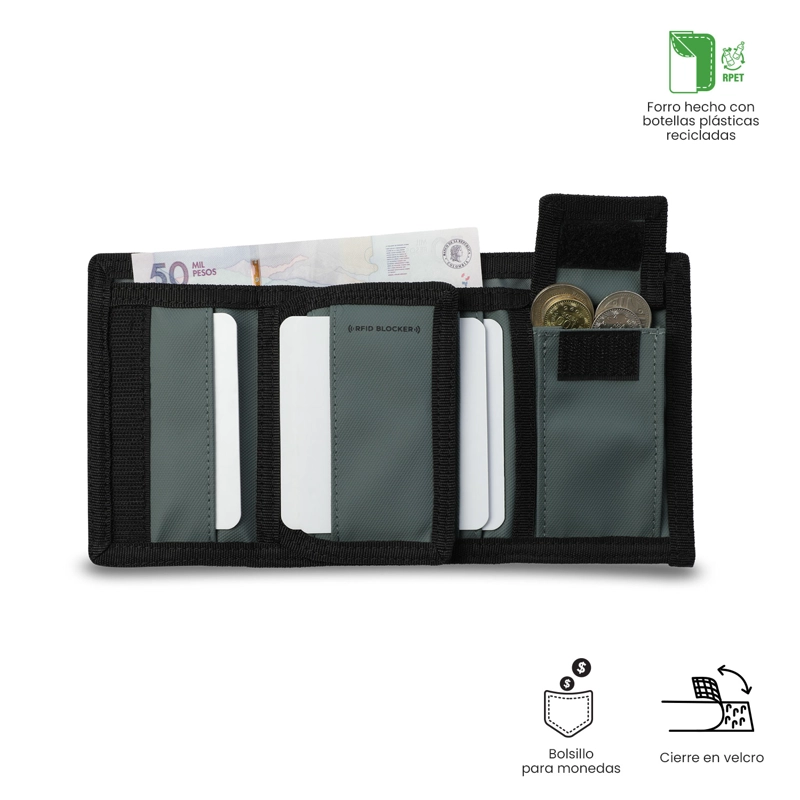 BILLETERA HOMBRE CONTRAST PEQUEÑA CON RFID BLOCKER NEGRA - 3