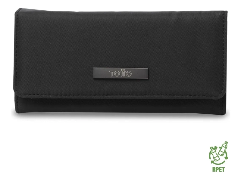 BILLETERA MUJER ADELAIDE GRANDE CON RFID BLOCKER NEGRA - 1