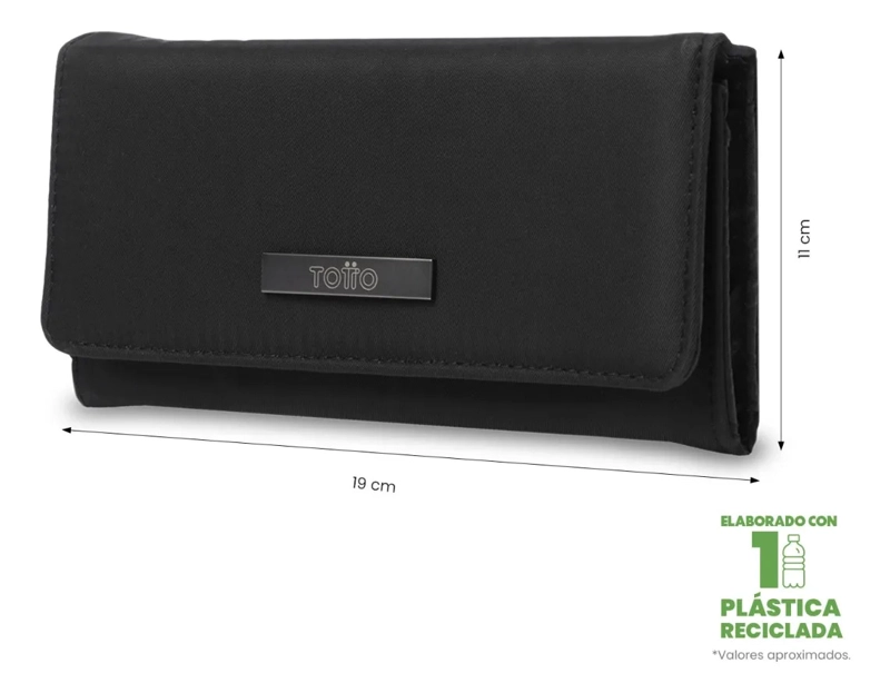 BILLETERA MUJER ADELAIDE GRANDE CON RFID BLOCKER NEGRA - 2