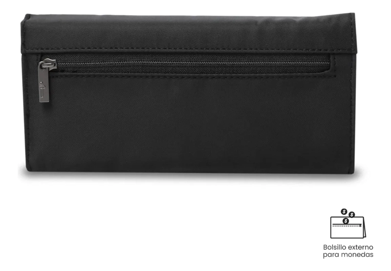 BILLETERA MUJER ADELAIDE GRANDE CON RFID BLOCKER NEGRA - 5