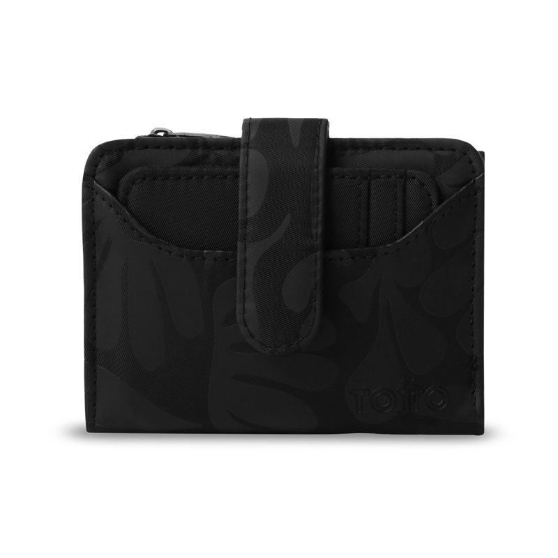 BILLETERA MUJER TEXTURE PEQUEÑA CON RFID BLOCKER NEGRA - 1
