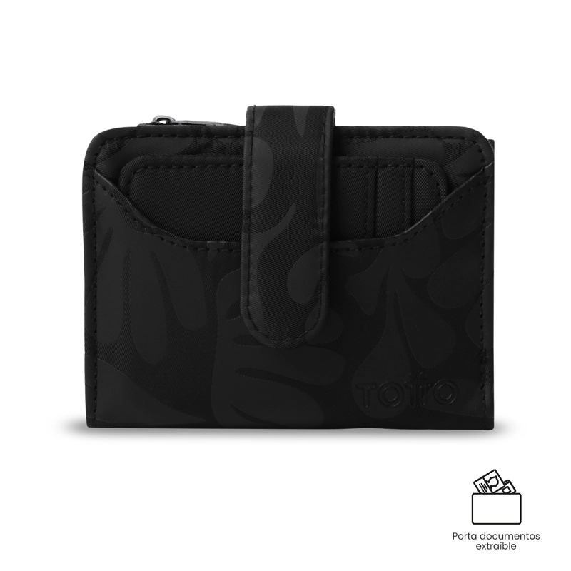 BILLETERA MUJER TEXTURE PEQUEÑA CON RFID BLOCKER NEGRA - 4