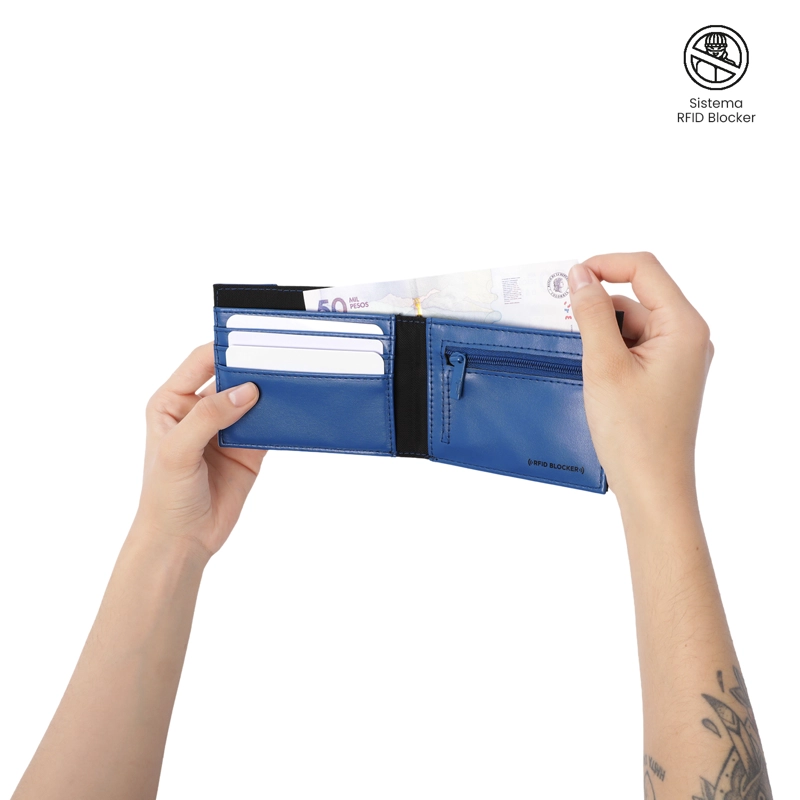 BILLETERA HOMBRE HALVO CON RFID BLOCKER NEGRA - 2