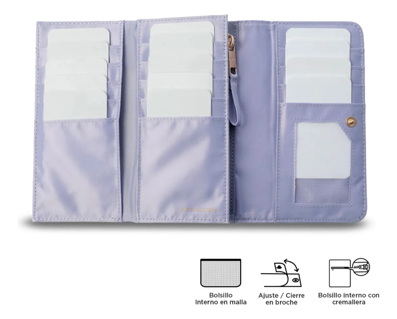 BILLETERA MUJER BEL GRANDE CON RFID BLOCKER MORADA - 4