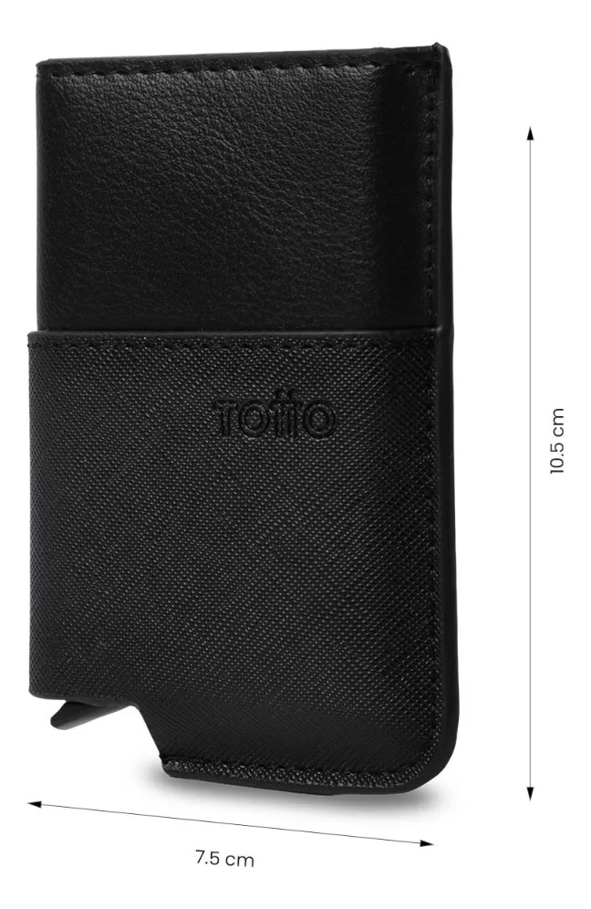 PORTADOCUMENTOS INTELIGENTE SAFFIANO CON RFID BLOCKER NEGRO - 2