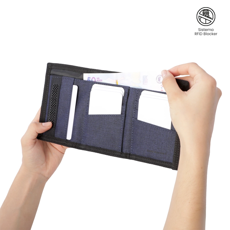 BILLETERA HOMBRE RIVA PEQUEÑA CON RFID BLOCKER AZUL - 2