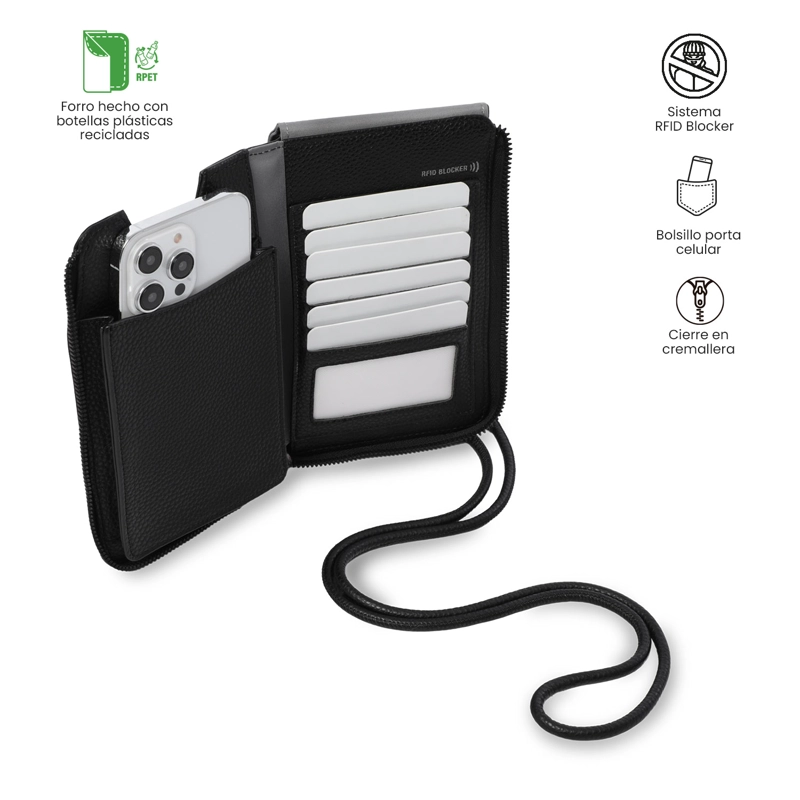 PORTADOCUMENTOS SMOOTH CON RFID BLOCKER NEGRO - 3