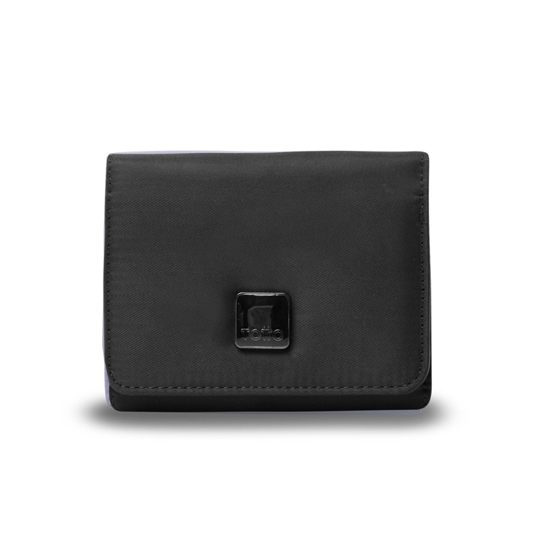 BILLETERA MUJER ROXANNE MEDIANA CON RFID BLOCKER NEGRA - 1
